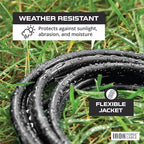 Iron Forge Cable 10 Gauge 10ft Lighted Outdoor Heavy Duty Extension Cord with 3 Outlets - 15 Amp 10/3 SJTW Black Extension Cord with Multiple Outlets