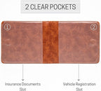CANOPUS Car Registration and Insurance Holder, Magnetic Closure, Embossed Card Document Holder, Vehicle Glove Box Organizer, Wallet for Auto, SUV, Motorcycle, Truck, Waterproof, Truck Model