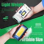 WARSUN LED Work Light Rechargeable, Magnetic COB Portable Worklights, 40w 1500 Lumens,Metal Hanging Hook 3 Lighting Modes, Job Site Lighting for Car Repairing,Camping,Hunting Repairing, Blue