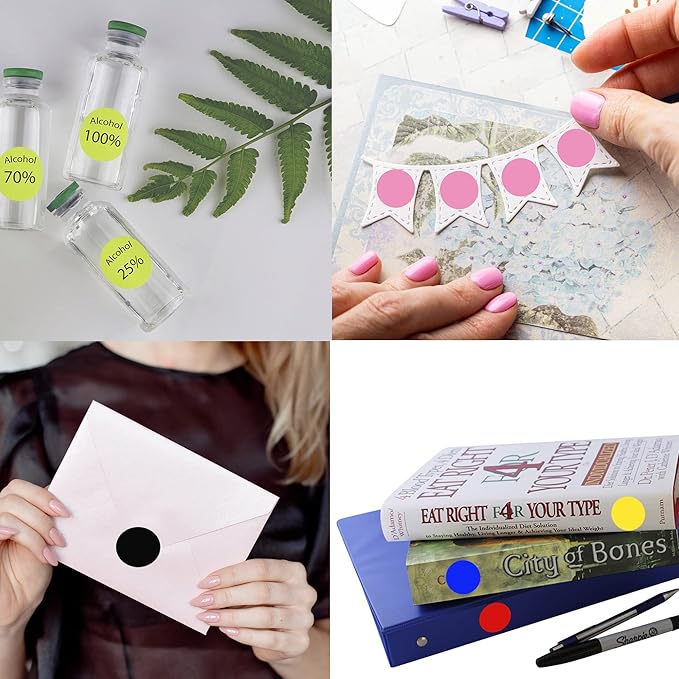 Royal Green Colored Label Dot Stickers for Inventory and Labeling - 25mm/1 Inch Round Sticker in Pastel Purple (1Roll - 600 Pack)