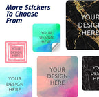 100 Custom Vinyl Stickers - Upload Your own Image, Text, Design, Logo - Personalized Logo Labels for Handmade, Packaging, Bottle, Jars, Candle, Brand Stickers (Blue Green, 1.5x1.5 Square)