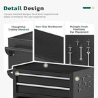 Greenvelly Metal Tool Chest,8-Drawer Rolling Tool Cart with Wheels,2 in 1 Detachable Tool Cabinets,Tool Box,Liners and Locking System for Garage,Warehouse,Workshop, Barbershop(Black)