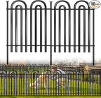 Decorative Garden Fence, 10 Panels No Dig Fence, 32 in(H) x 24.16 ft(L) Animal Barrier for Dogs Rabbits, Rustproof Metal Arched Decorative Garden Fences for Flower Bed, Outdoor, Yard, Patio