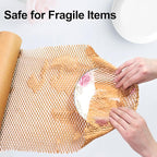 Kitchen Moving Supplies Dishes Packing Kit Moving Supplies for Glassware Plates 15"x230' Eco Friendly Shipping Paper for Fragile Items Bubble Cushion Wrap Roll Recyclable Honeycomb Wrapping Paper