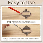 uxcell 5 Pcs Metal Label Holder, 2.2 x 2.4 Inch Small Vintage Card Frame Tag Floral Lace Label Holder with Screws for File Boxes Drawers Door Cabinet Book Shelves, Bronze Green