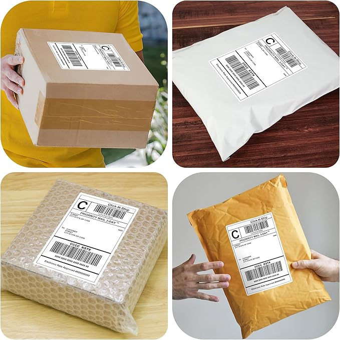 L LIKED 1000 Pre-Cut 4x6 Sheet Shipping Labels for Laser & Inkjet Printers, Single Sheet, Self Adhesive Address Mailing Postage Stickers (1000 PCS Sheets)
