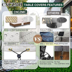 Heavy Duty Patio Furniture Covers Waterproof, 600D Outdoor Furniture Cover Waterproof for Sectional Sofa Couch, Outdoor Dining Table and Chair Set Covers 64''L x 52''W x 28''H, Beige Brown