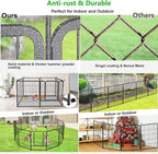 No Dig Decorative Garden Fence with Gate Rustproof Metal Fence Panels, 40in(H) x 53Ft(L) Garden Fencing for Yard 20 Panels Animal Barrier Fence for Dogs, Rabbit, Patio