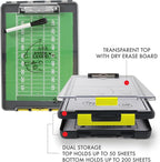 Dexas Clearview Clipcase Clipboard, 13.75 x 9.5 in, Gray/Yellow. See Papers Clearly Outdoors, Stay Organized & Dry. Ideal for Coaching, Teaching, homeschooling, Art, Trades & Medical pros(Pack of 6)
