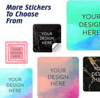 100 Custom Vinyl Stickers - Upload Your own Image, Text, Design, Logo - Personalized Logo Labels for Handmade, Packaging, Bottle, Jars, Candle, Brand Stickers (Black Marble, 1.5x1.5 Square)