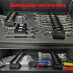48PCS Magnetic Modular Wrench Organizer Wrench Holder - Wrenchs Tool Organizers for Tool Drawer Storage, Wrenchs Rack with Metric SAE Labels, Tool Storage Set Holder Festival for Mechanics