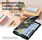 Clipboard with Storage High Capacity Plastic Nursing Clipboards with Pen Holder File Folder Storage Box Clipboard with Heavy Duty Clips for Teacher,Doctor,Offices-Moon Flowers
