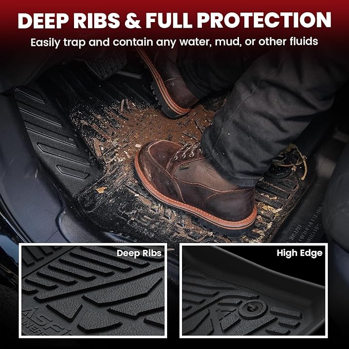 LASFIT Floor Mats for Hyundai Santa Cruz 2026 2025 2024 2023 2022, Custom Fit TPE All Weather Floor Liners 1st & 2nd Row Car Mats Accessoires for Hyundai Santa Cruz 2022-2026, Black
