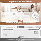160" Retractable Baby Gate Extra Wide, 41" Tall Retractable Dog Gate for Stairs, Doorways, Decks, Mesh Gate Long Child Gate Pet Gate for Indoor, Outdoor, with Reinforced Mesh Rods, Dual Locks