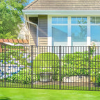 Metal Garden Fence 40in (H) x 11.7ft (L), 5 Panels + 6 Stakes Dog Fence Border Fence Animal Barrier, No Dig Garden Fencing for Yard Flower Bed Lawn Patio Outdoor, PIN402805 Black