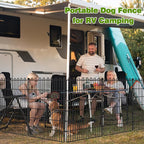 4 Panels No Dig Decorative Garden Fence with Gate for Yard, 48 in(H) X 10.5 ft(L) Animal Barrier Fencing for Outdoor Dog, Metal Portable Garden Fences for Borders, Pets, Landscape, Temporary Fence