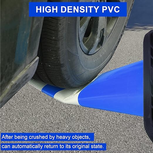 OrangeStar 36" Traffic Cones 8-Pack Blue Safety Cones with Reflective Collars, Heavy Duty Base for Construction, Parking Lot, Road Work, Flexible PVC, Indoor & Outdoor Use
