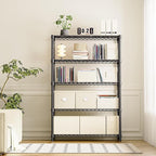 IZEUK 5-Tier Heavy Duty Metal Storage Shelving Unit (Black, 17.7" D x 47.2" W x 72.3" H, 1750 lbs Capacity), Adjustable Steel Wire Rack Shelf Organizer for Garage, Kitchen, Basement, Laundry, Office
