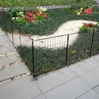 FXW Decorative Garden Fence for Yard - 24in(H) x 29.6ft(L) 16 Panels - Metal Fencing Panels - Animal Barrier Border for Dogs & Rabbits, Flower & Plant Edging