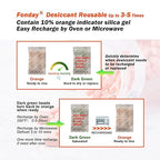 5g x 120 packs Fonday Rechargeable Silica Gel Desiccant Packets Food Grade Fast Reactivate Desiccant Bags Moisture Indicating Orange to Green