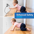 LIDER Outlet Extender with 3 Receptacles, 12W USB Type-A, and USB Type-C, USB Port, Ultra-Thin Wall Plate Plug with Cord Extender, 3-Outlet Power Strip, Flat-Face, ETL-Listed, 3ft Cord, White