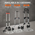 Vergo 400 lbs Capacity Folding Hand Truck Dolly – Lightweight Aluminum Frame Dolly Cart with 50" Telescoping Handle, Compact Hand Cart with 8” Rubber Wheels for Office, Warehouse, Trucks (S300L)