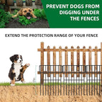 25 Panels Garden Fencing Animal Barrier, 17in (H) X 27ft (L) No Dig Dog Fence, 1.25 in Gap Fence Border for Dogs Rabbits, Rustproof Metal Decorative Fences Blocker for Outdoor, Yard, Patio