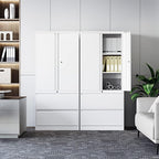STANI 2 Drawer Lateral File Cabinet, Metal Storage with Drawers, Locking File Cabinet with Shelves, Metal Storage Cabinets for Letter/Legal/F4/A4 Size Files