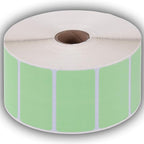 2.25" X 1.25" Direct Thermal Perforated Stickers Labels for Barcodes, Address, Consignment - Compatible with Zebra, Rollo, Godex and More (Green, 12 Rolls)