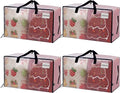 VENO 4 Pack Moving Bags and Large Christmas Decoration Storage Bins with lids. Alternative to Moving Boxes, Packing Supplies for College. Heavy Duty Totes (Clear, 4 Pack)