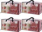 VENO 4 Pack Moving Bags and Large Christmas Decoration Storage Bins with lids. Alternative to Moving Boxes, Packing Supplies for College. Heavy Duty Totes (Clear, 4 Pack)