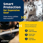 PROTECTO Heavy Duty Dog & Cat Cord Protector 10ft Long Sleeve, Easy-to-Use 3/8 in Cord Cover for Pet, Odorless White Color, No Chew Solution for Power, Audio & Video Wire Tubing, Fits 4-6 Cables