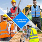 Reflective Safety Vest for Men Women with 5 Pockets and Zipper Front High Visibility Construction Vest Meets ANSI/ISEA Standards