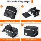 2000°F Fireproof & Waterproof Document Box with Lock, Collapsible Portable Organizer for Office Files, Safe Storage for Hanging Letter/Legal Folders (Army Green, 14.2x10.6x4.1in)