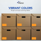 Perco Fluorescent Orange Labels 3x5 Inch 500 Stickers/Roll with Easy Peel Perforation and Strong Adhesion for Inventory Management, Color Coding, Moving Boxes, Retail, Organizing & Crafts–Made in USA