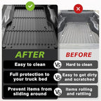 TripleAliners Truck Bed Mat Compatible with 2005-2023 Toyota Tacoma Accessories 5FT Vehicle Perfectly Flush All Weather Protection TPE Heavy Duty Pickup Car Bed Cargo Mat