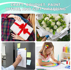 Vanhench 36" x 2400" (200') White Wrapping Paper Roll for Flower Bouquet Birthday Gifts, White Easel Painting Drawing Paper, Bulletin Board/Chart/Poster Paper, Kids Art Supplies