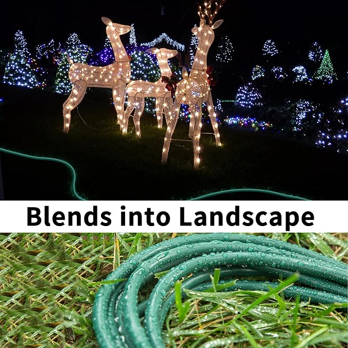 HUANCHAIN Indoor Outdoor Green Extension Cord 100 ft Waterproof, 16/3 Gauge Flexible Cold-Resistant Appliance Extension Cord Outside, 10A 1250W 16AWG SJTW, 3 Prong Electric Cable, ETL