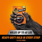 Gorilla Heavy Duty Double Sided Mounting Tape, Black Tape, 1" x 120" (Pack of 12) - Weatherproof for Indoor or Outdoor