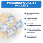 LotFancy 5 Gram (50 Pack) Silica Gel Packets, Color Indicating Desiccant - Rechargeable Moisture Absorbers for Food Storage, Electronics, 3D Filament & Safes