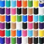 Treela 36 Pcs Self Adherent Bandage 3" X 5 Yard Wrap Breathable Cohesive Bandage Elastic Adhesive Tape for Stretch Athletic Sports Wrist Ankle(Variegated)