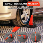 Delineator Post with Base 6 Pack, PeakPursuit 45 Inch Portable Orange Traffic Delineator Posts Cones with Reflective Collars for Driving Practice and Construction Work
