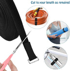 1"x19.7ft Hook and Loop Straps with 30 Buckles Adjustable Cut-to-Length Cable Ties - Reusable Nylon Fastening Tape Cable Straps for Storage or Organization (1in x 19.7ft)