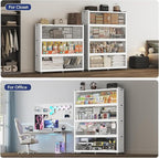 150GAL Extra Large Storage Bins with Lid, 600QT Collapsible Organizer with Wheels, Stackable Closet Cabinet with Doors, Folding Storage Containers for Home, Office, Kitchen, 3Pack White