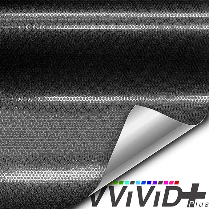 VViViD+ Honeycomb Matte Black Small Pattern Car Wrap Vinyl (3ft x 5ft)