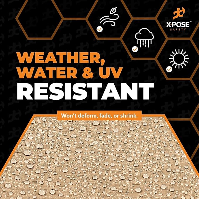 Heavy Duty Tan Poly Tarp 6' X 8' - Bulk Full Pallet (750 Pack) - Multipurpose Protective Cover - Durable, Weather Proof & Tear Resistant - 12 Mil Thick Polyethylene - by Xpose Safety
