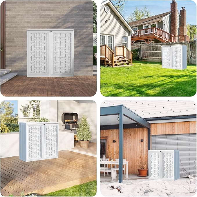 Kasla Storage Cabinet Cover, Outdoor Chest Storage Waterproof Cover, Weatherproof Cabinets Covers for Kitchen Patio Garden Backyard - 53"Lx29"Wx44"H