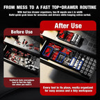 10 PCS Tool Box Drawer Organizers, Large & Medium Tool Trays for Tool Box Organization, Tool Organizers and Storage for Garage and Rolling Tool Chest