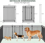 Dog Fence Outdoor Indoor, 32" Inch Height 40 Panels Dog Playpen for Large/Medium/Small Dogs Metal Dog Pen for Yard Camping and RV | Black-Silver