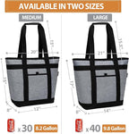 Insulated Cooler Bag, Reusable Grocery Bags for Hot/Cold Food, Thermal Food Delivery Bag for Beach, Travel, Picnics